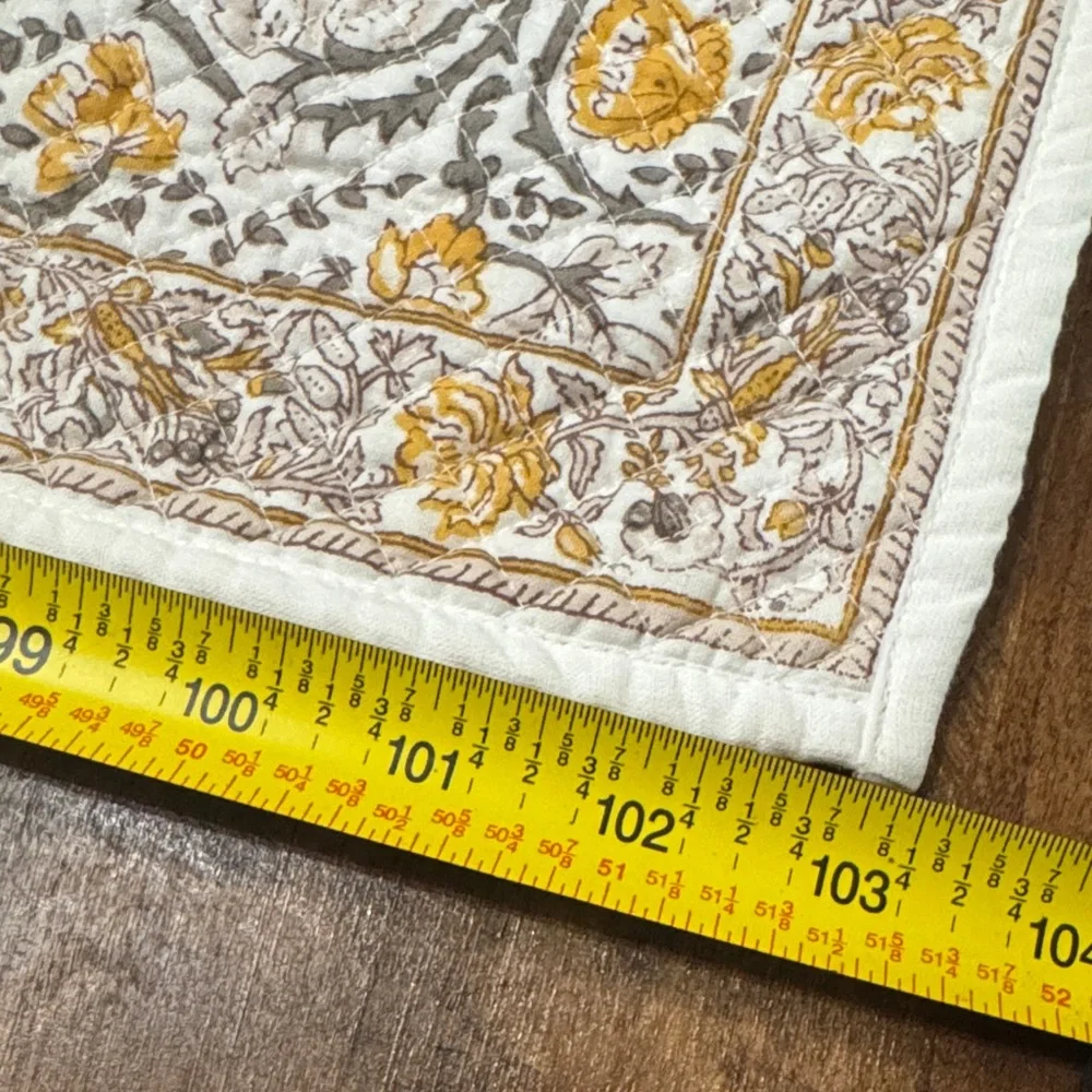 Quilted Table Runner - Yellow and Gray Floral - Picture 8 of 9